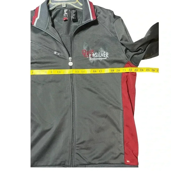 Quiksilver Treat Yourself Jacket Full Zip Gray Red 90's Streetwear Y2K Large SK8 - Picture 2 of 12